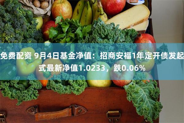 免费配资 9月4日基金净值：招商安福1年定开债发起式最新净值1.0233，跌0.06%