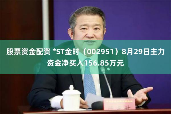 股票资金配资 *ST金时（002951）8月29日主力资金净买入156.85万元